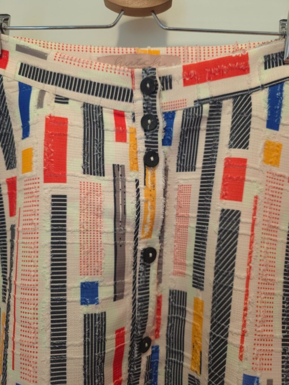 Anthropologie HUTCH Willem A-Line Retro-Inspired Geometric Patchwork Skirt Sz 2 - Picture 3 of 9